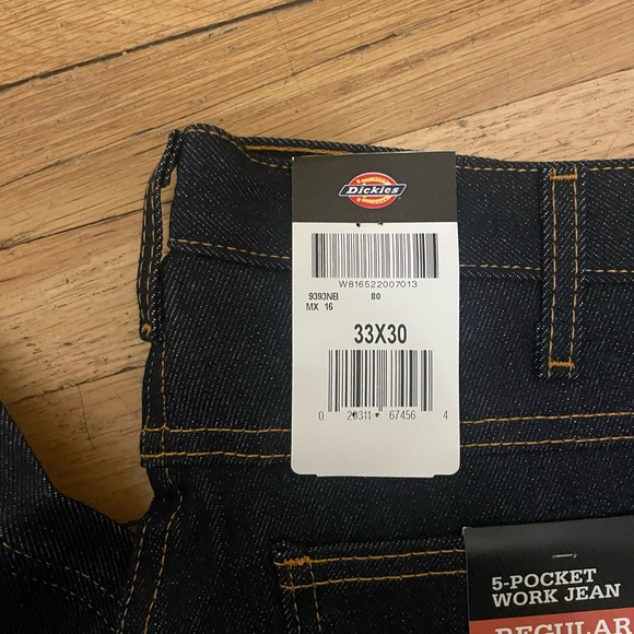 NWT Dickies, Regular Fit Jeans, 9393NB in Indigo Blue, 33x30 - Picture 3 of 4